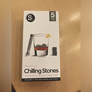 Chilling Stones & Tongs Set - 4 Premium Stones - NIB